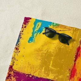 Toalha De Praia Blocos de cores de gradação de pop Art