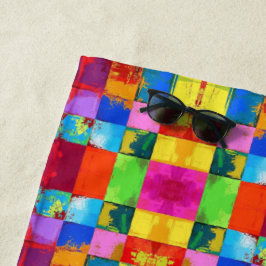 Toalha De Praia Blocos de cores de gradação de pop Art