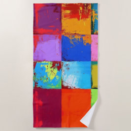 Toalha De Praia Blocos de cores de gradação de pop Art