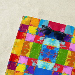 Toalha De Praia Blocos de cores de gradação de pop Art