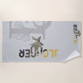 Toalha De Praia BLOGGER Beach Towel Home Decor Black