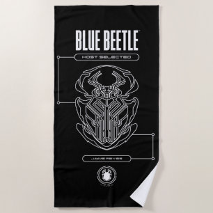 Toalha De Praia Blue Beetle Scarab Tech Graphic
