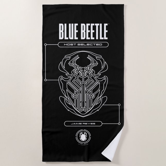 Toalha De Praia Blue Beetle Scarab Tech Graphic (Frente)