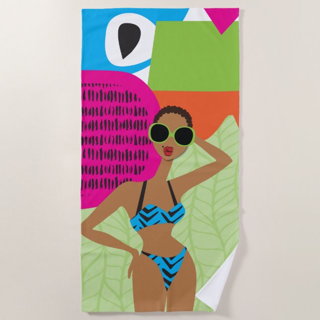 Toalha De Praia Blue Bikini Beach Towel (Frente)