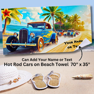 Toalha De Praia Blue Hot Rods na praia do Surf para o telhado do c