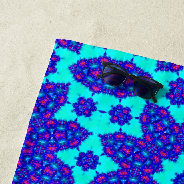 Toalha De Praia Blue kaleidoscope flourished (In Situ)