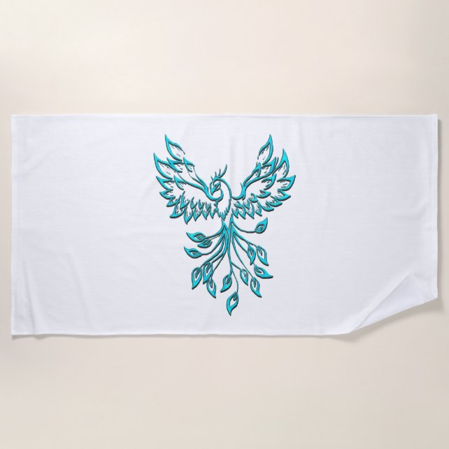 Toalha De Praia Blue Phoenix nasce em branco (Frente)