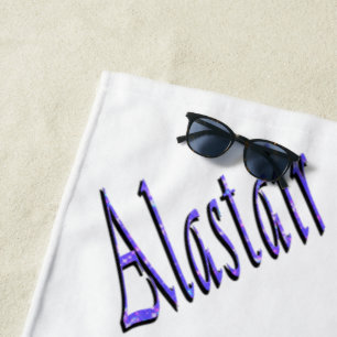 Toalha De Praia Blue Sparkly Alastair Name