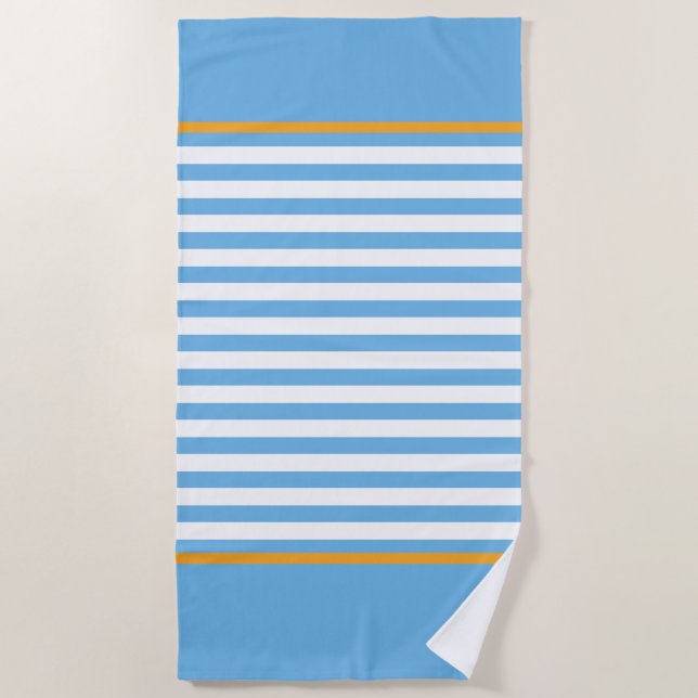 Toalha De Praia Blue Striped (Frente)
