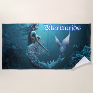 Toalha De Praia Blue Swimming Mermaid