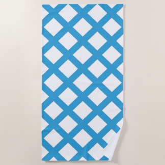 Toalha De Praia Blue White Checker Diamond Pattern