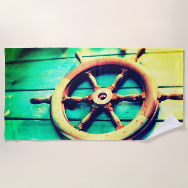 Toalha De Praia Boat Helm Beach Towel (Frente)