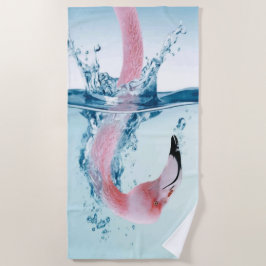 Toalha De Praia Bobo rosa e engraçado Flamingo tira pontas
