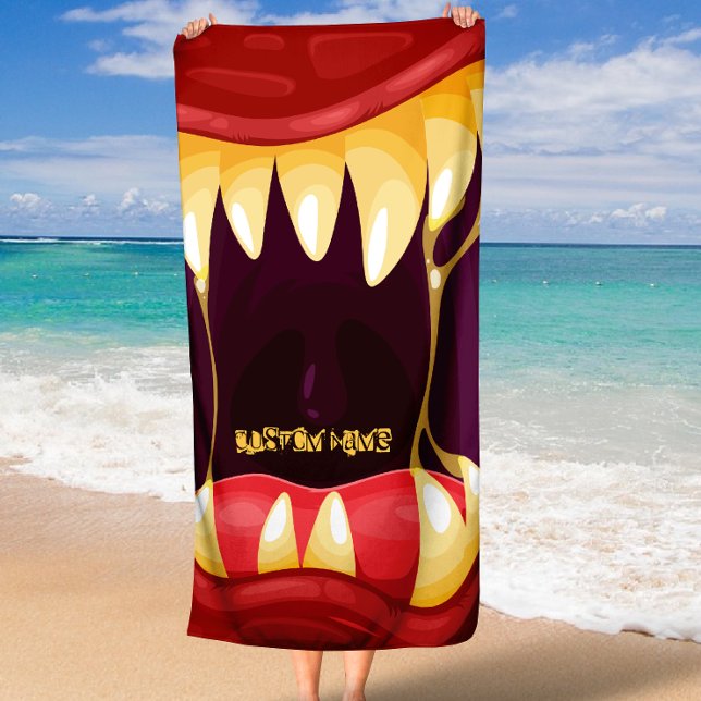Toalha De Praia Boca-monstro com dentes grandes (Monster with Big Teeth Beach Towel)