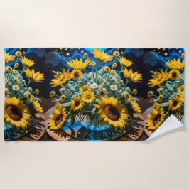 Toalha De Praia Bodegón Flores y Noche 1 - 001