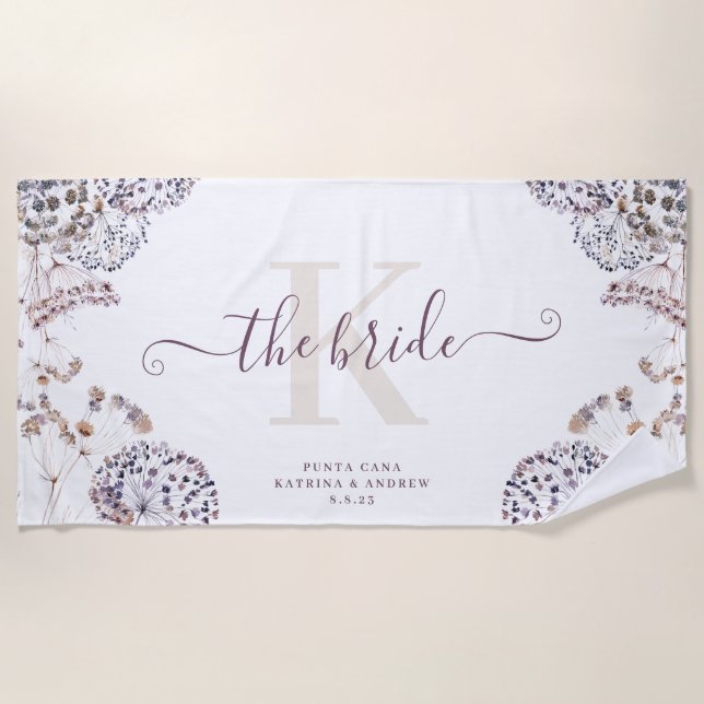 Toalha de Praia Boho da Noiva (Frente)