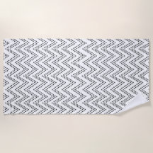 Boho Ethnic Beach Towel - Preto e Branco