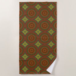 Toalha De Praia Boho Hippie Red Yellow Blue Vintage Etnia Tribal