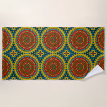 Boho Hippie Red Yellow Blue Vintage Etnia Tribal