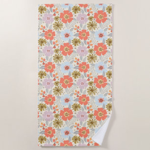 Toalha De Praia Boho Inspirou Floral Pattern Beach Towel