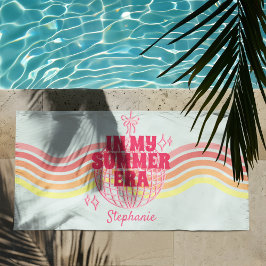 Toalha De Praia Bola De Disco Cor-De-Rosa Na Minha Era De Verão