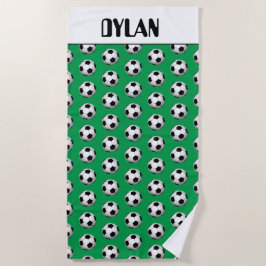 Toalha De Praia Bola de futebol divertida adiciona nome aos esport