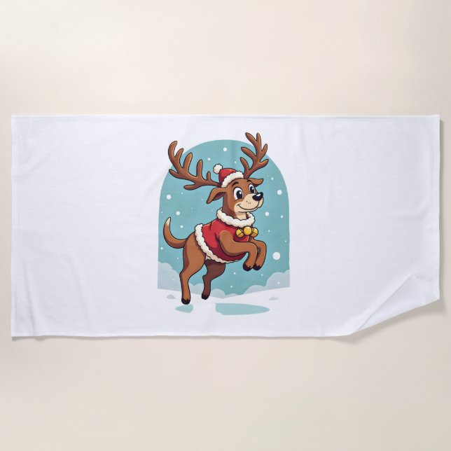 Toalha De Praia Bolachas para Papais noeis Bulldog (Frente)