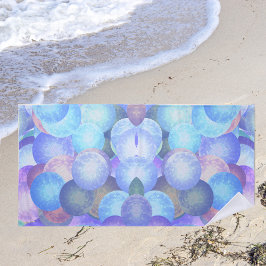 Toalha De Praia Bolhas em cores pastosas do arco-íris - Ótica 3D