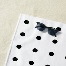 Toalha De Praia Bolinhas brancas e pretas