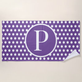 Toalha De Praia Bolinhas inicial personalizada