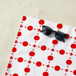 Toalha De Praia Bolinhas Vermelhas, Padrão de Bolinhas, Pontos, Po