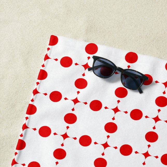 Toalha De Praia Bolinhas Vermelhas, Padrão de Bolinhas, Pontos, Po (In Situ)