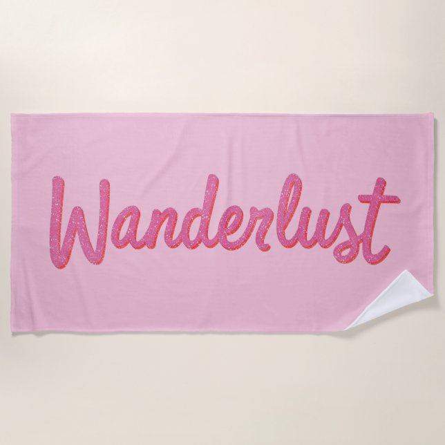 Toalha De Praia Boneca Sonho Rosa Wanderlust | Viagem Dolcore Femi (Frente)