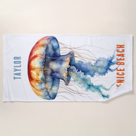 TOALHA DE PRAIA BONITA ÁGUA-PEIXE-PEIXE, PERSONALIZADA