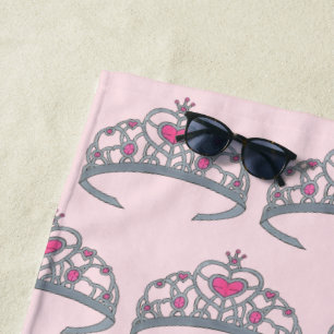 Toalha De Praia Bonito Princesa Rosa Jewel Tiara Crown Royalties