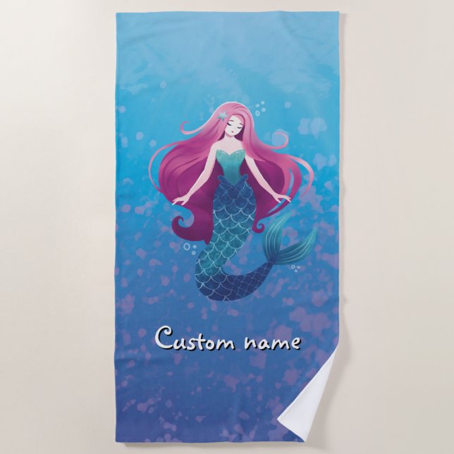 Toalha De Praia Bonito sereia Personal Beach Towel (Frente)