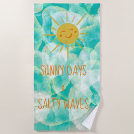 Toalha De Praia Bonitos Dias Sunny & Salty Waves Beach Towel