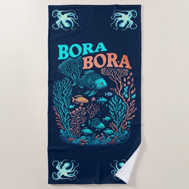 Toalha De Praia Bora Bora Coral Reef (Frente)