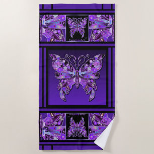 Toalha De Praia Borboleta Roxa 31 Beach Towel