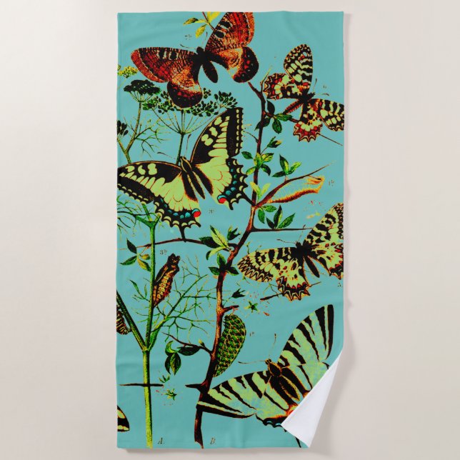 Toalha De Praia Borboletas Francesas (Frente)