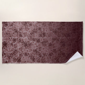 Toalha De Praia Bordeaux flowers degraded Towel Set