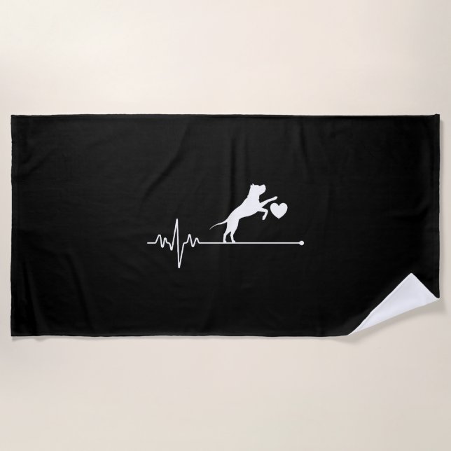 Toalha De Praia Border Collie Lover Mom Gifts Heartbeat Mother's D (Frente)