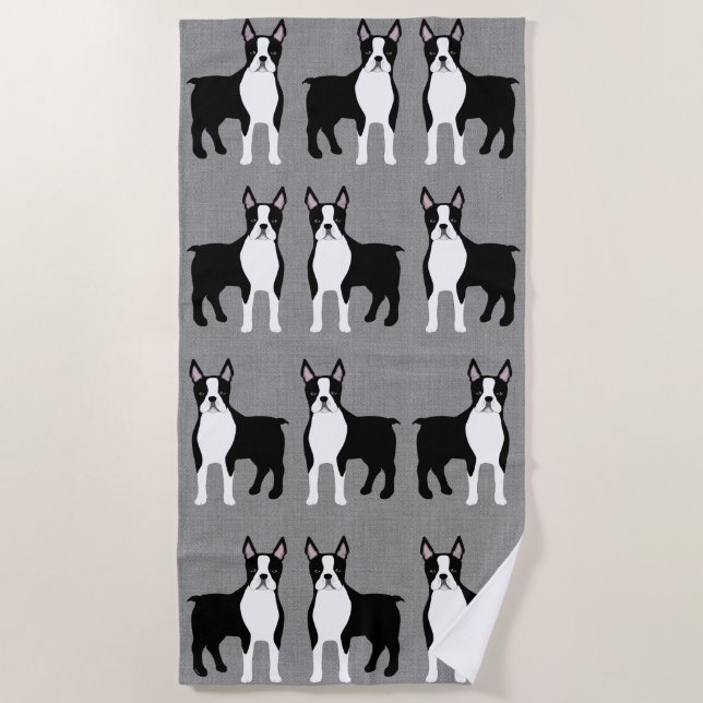 Toalha De Praia Boston Terrier Beach Towel (Frente)