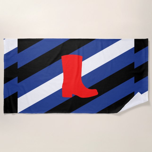 Toalha De Praia Bota Bandeira Orgulho (Frente)