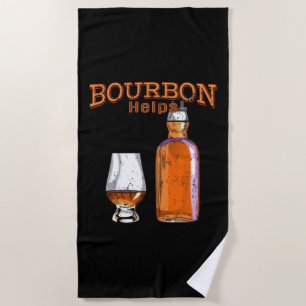 Toalha De Praia Bourbon ajuda Bebendo de álcool engraçado