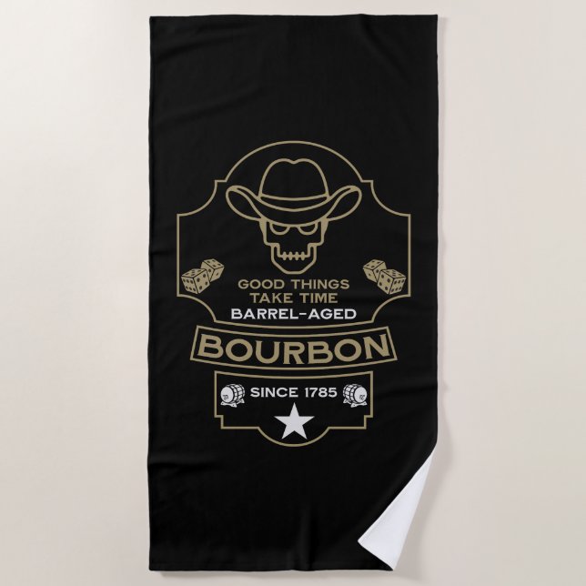 Toalha De Praia Bourbon Whiskey Art (Frente)