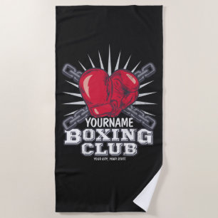 Toalha De Praia Boxer de campeão de combate personalizado para luv