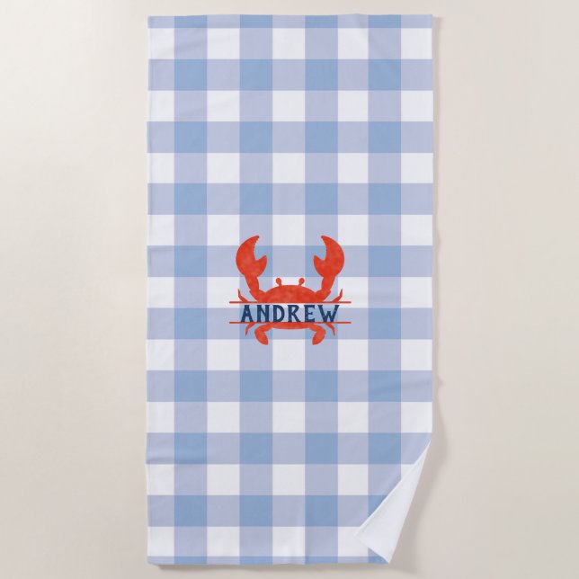 Toalha De Praia Boys Watercolor Crab (Frente)