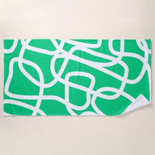 Toalha De Praia Branco Verde-Cinto-Abstrato moderno