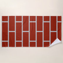 Bricks Beach Towel (Brick Red & Cinza)